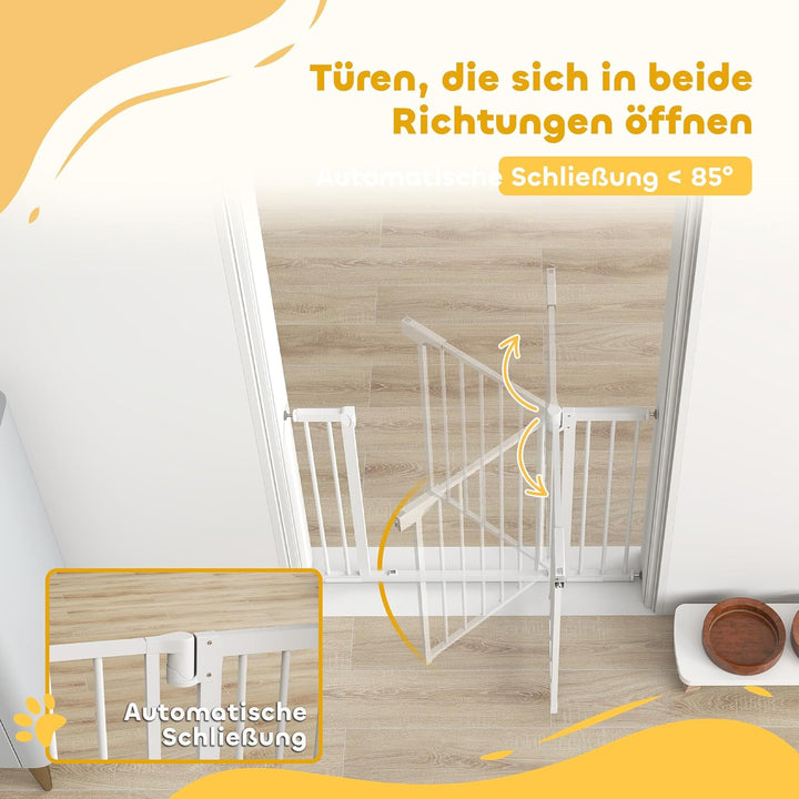 PawHut Treppenschutzgitter Absperrgitter Hund Schutzgitter ohne Bohren 76-103 x 76 cm Türschutzgitte