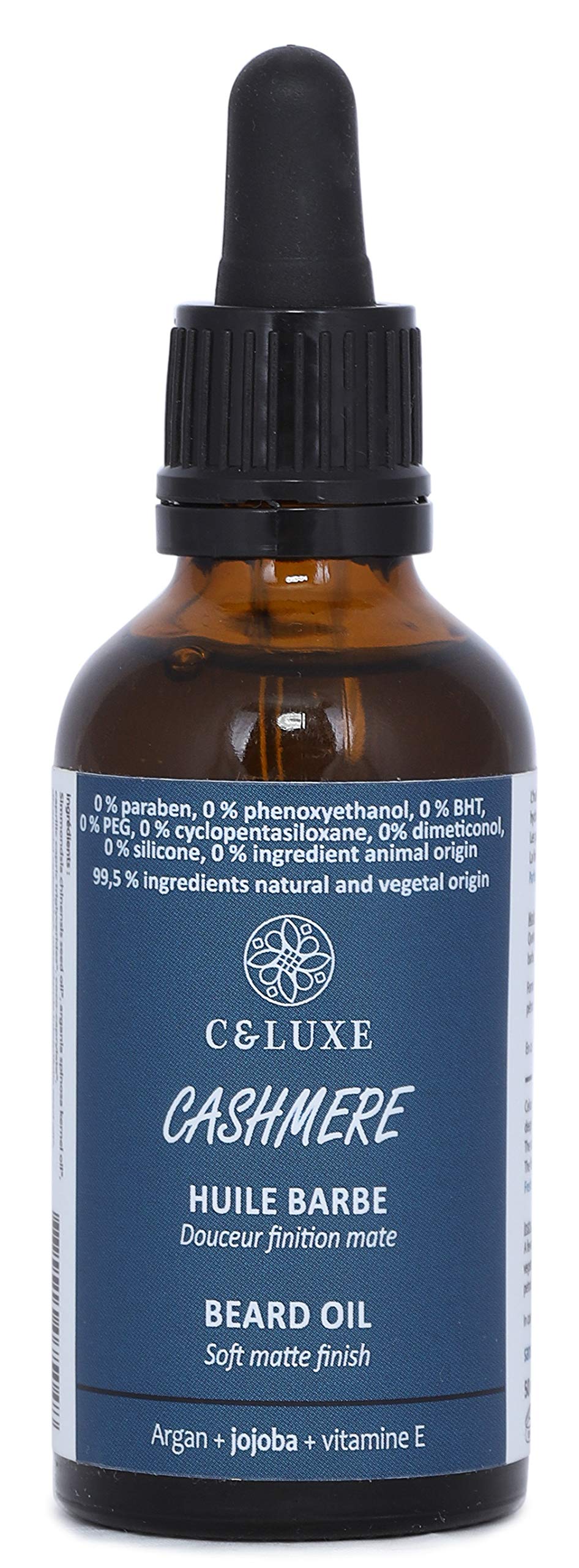 cachemire glättendes Bartöl für Männer, mit natürlichen Ölen, Arganbaum, Jojoba Vitamin E, Weichheit