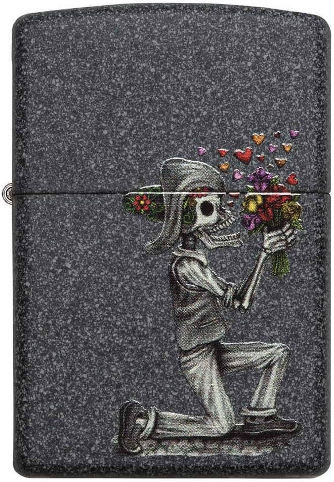 Zippo 28987 60002305 PL Day of Dead Skulls Set Feuerzeug, Messing, Edelstahloptik, 1 x 3,5 x 5,5 cm