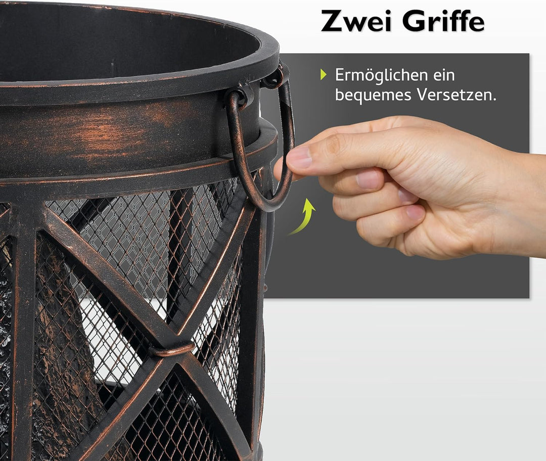 tepro Feuerstelle Gracewood, schwarz/bronze (42 x 42 x 53 cm)