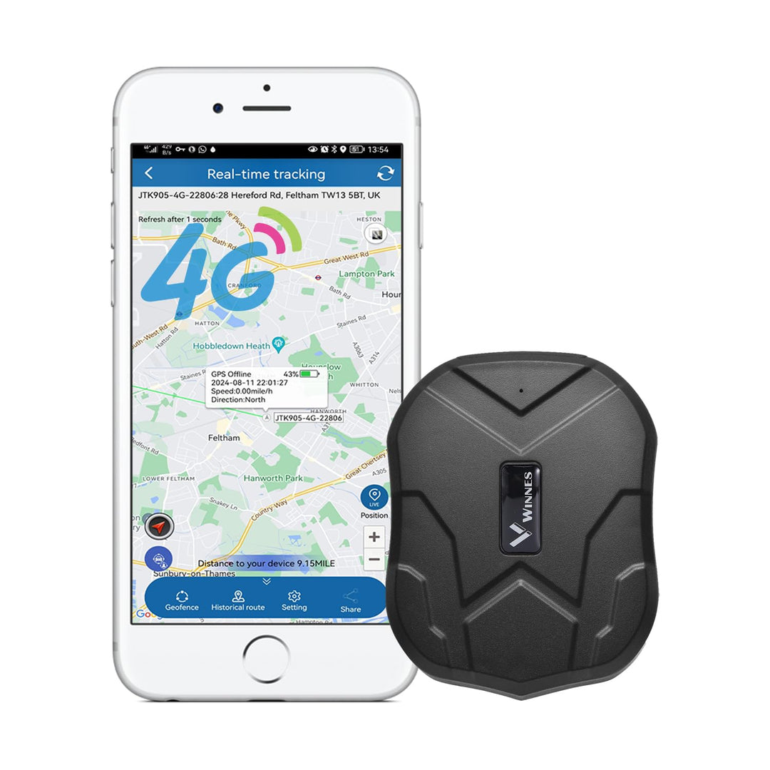 Winnes 4G TK905 Magnetischer GPS-Tracker für Auto, Wohnmobil und KFZ,Einfache Installation, Live-Tra
