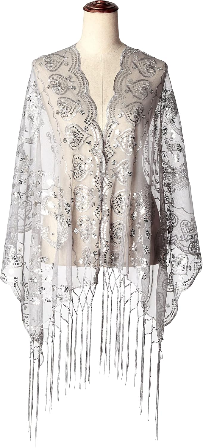 BABEYOND Damen Pashmina-Schal Einheitsgrösse Grau, Einheitsgrösse Grau