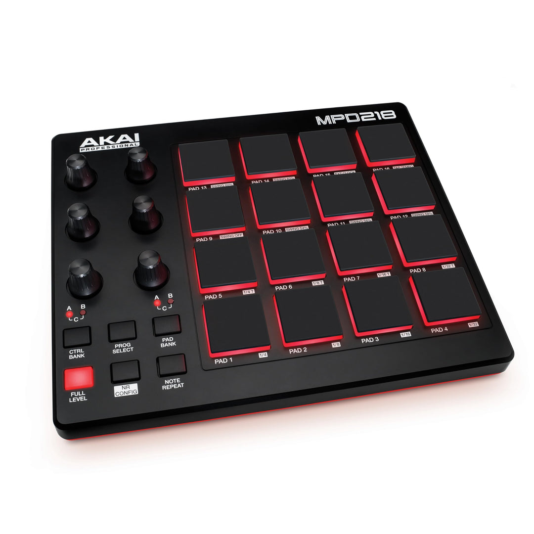 AKAI Professional MPD218 - MIDI Pad Controller, Drum Pad Machine, Beat Maker mit 16 Pads, zuweisbare