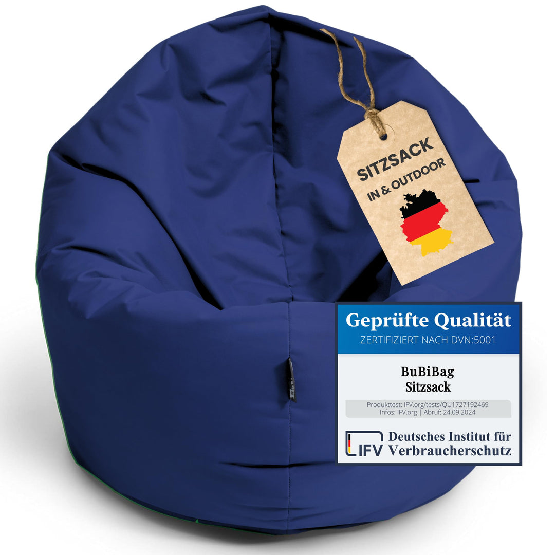 BuBiBag 2in1 Sitzsack L - XXL mit Füllung für Kinder &amp; Erwachsene, Gaming Beanbag &amp; Bodenkissen für