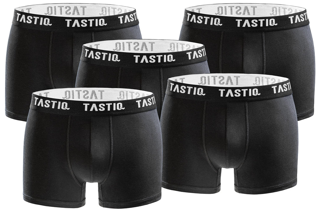 TASTIQ | Herren Boxershorts 5er Pack | Boxer Briefs aus Baumwolle S All Black, S All Black