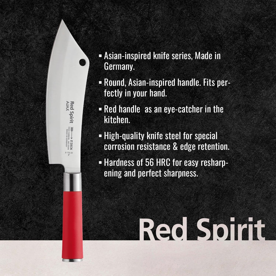 F. DICK Kochmesser, Küchenmesser „Ajax“, Red Spirit (Messer mit Klinge 20 cm, X55CrMo14 Stahl, nicht