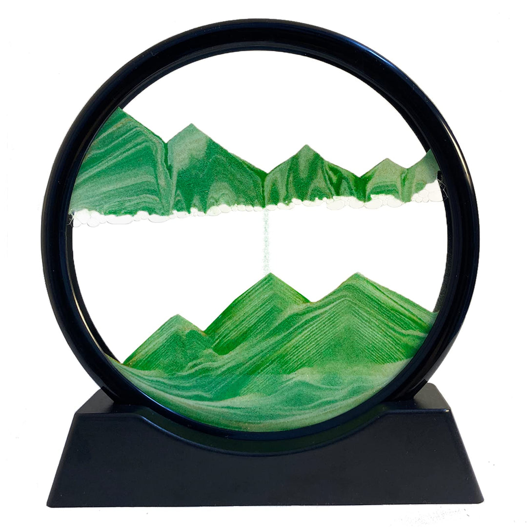 3D Sandbilder Zum Drehen - Dynamisches Sandbild Runde Glas Rahmen, Bewegliche Sandkunst Landschaft,
