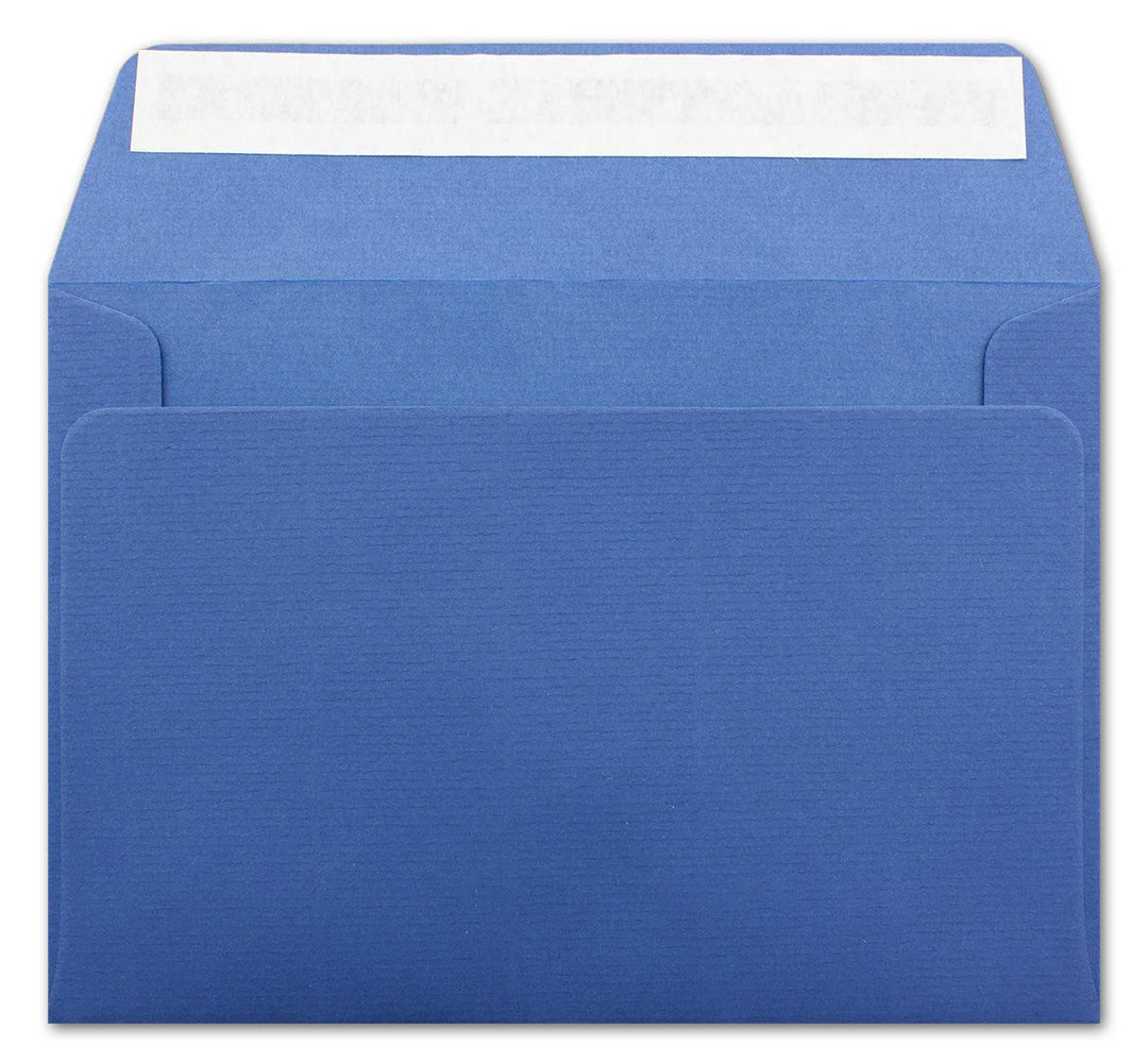 1000 gerippte Briefumschläge DIN C6 Dunkelblau - 11,4 x 16,2 cm - 100 g/m² Post-umschlag ohne Fenste