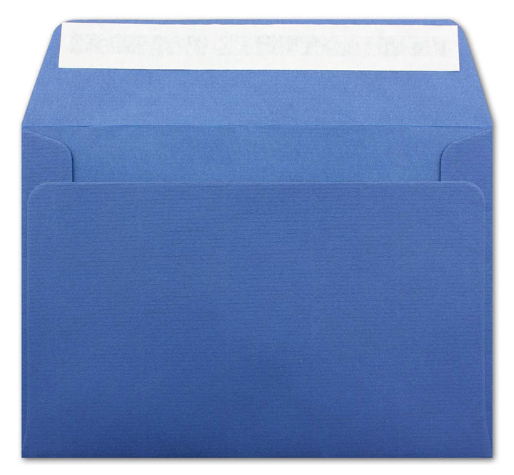 1000 gerippte Briefumschläge DIN C6 Dunkelblau - 11,4 x 16,2 cm - 100 g/m² Post-umschlag ohne Fenste