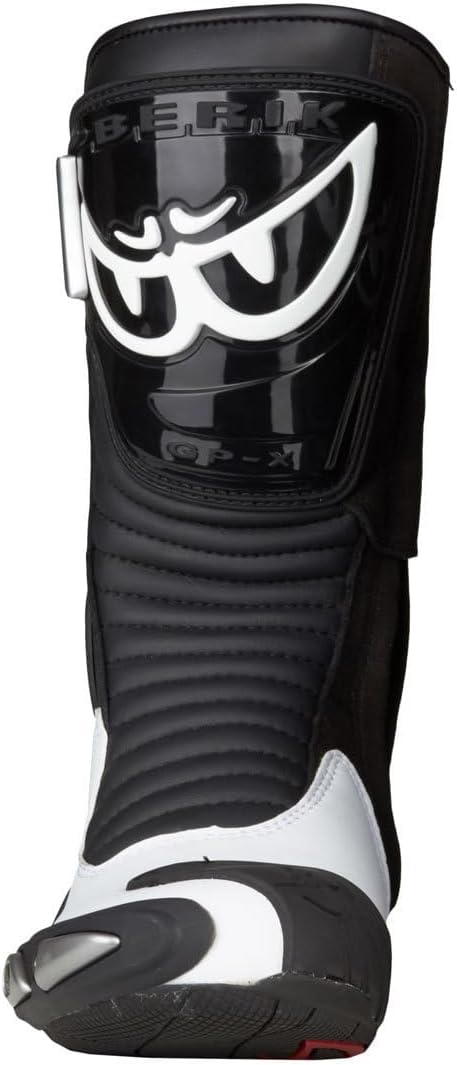 Berik Race-X Racing Motorradstiefel, schwarz/weiss, 47 47 EU Schwarz und Weiss, 47 EU Schwarz und We