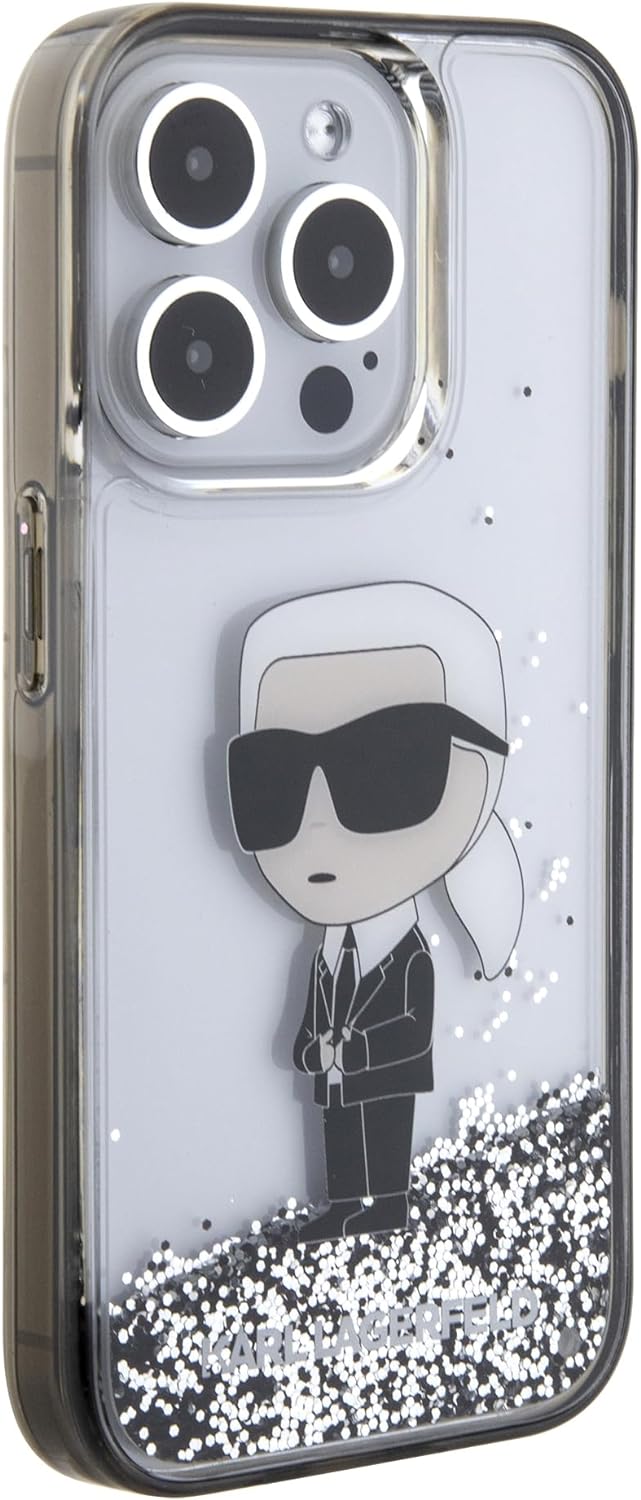 CG MOBILE Karl Lagerfeld Liquid Glitter Hülle für iPhone 15 Pro