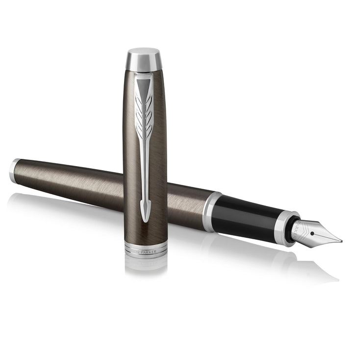 Parker IM Füller | Dark Espresso | Füllfederhalter mit mittlerer Feder | blaue Tinte | Geschenkbox D