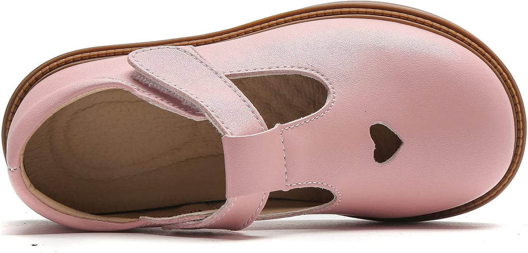 DADAWEN Mädchen Mary Jane Halbschuhe Taufschuhe Geschlossene Ballerinas 27 EU Rosa, 27 EU Rosa