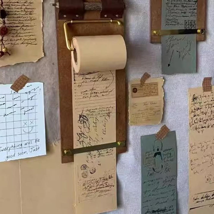Küchen-Klemmbrett, Retro-Notizblock, Nachrichtenbrett, Wandmontage, Notizpapier mit Papierrolle, Hol