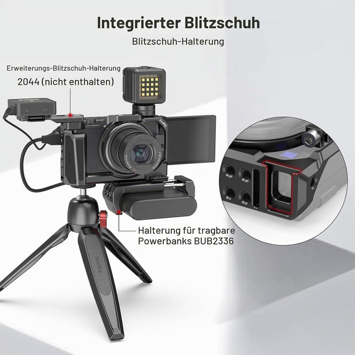 SMALLRIG ZV1 Cage mit Eingebautem Cold Shoe für Sony ZV-1F / ZV1 / ZV-1 II Kamera - 2938