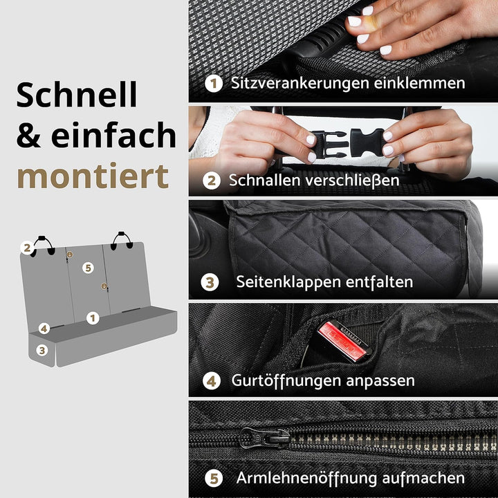 AMZPET Hunde-Autositzbezug (Universal: 133cm) - Wasserfest, rutsch- und Kratzfest – Nicht Isofix-kom
