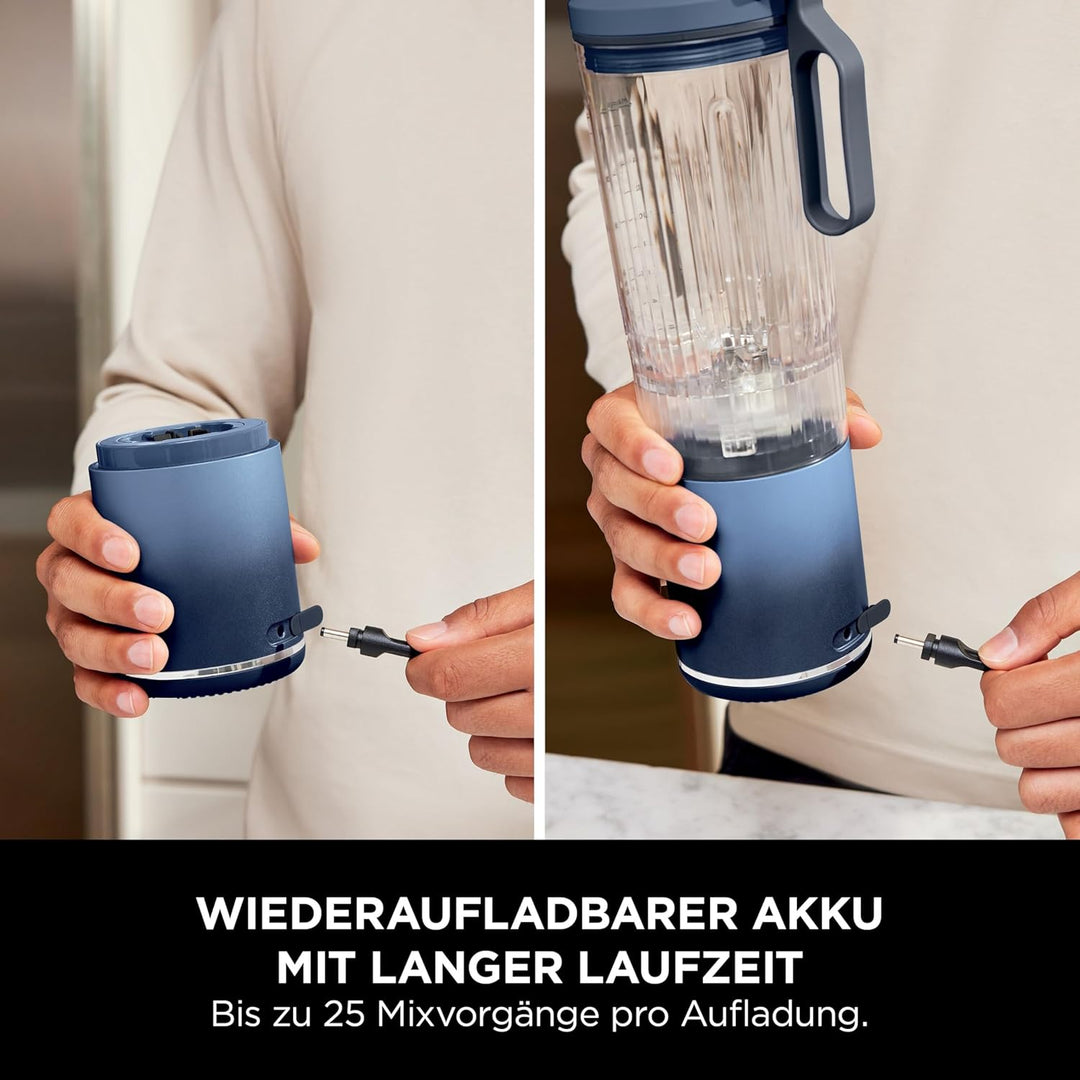 Ninja Blast Max Tragbarer Mixer/Blender/Smoothie Maker, 570 ml, BC251EUNV | wiederaufladbar, Mixbech