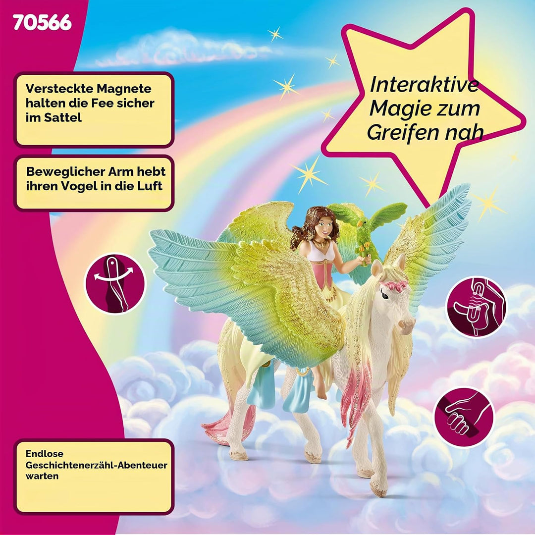Schleich Bayala 70566 Fairy Surah with Glitter Pegasus, Multicolor, 16 x 15 x 18 cm Standardverpacku