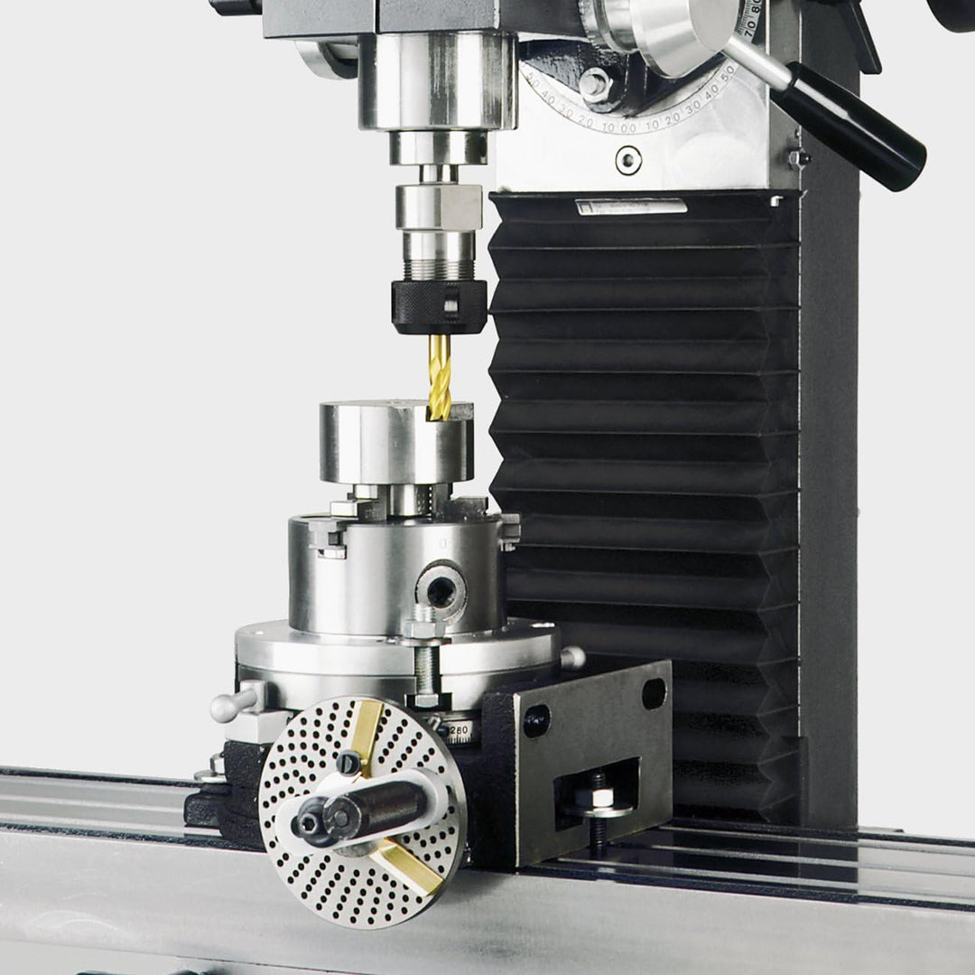 WABECO Teilapparat Ø 110 vertikal horizontal mit 4 Backenfutter Ø 80 Rundtisch Teiltisch