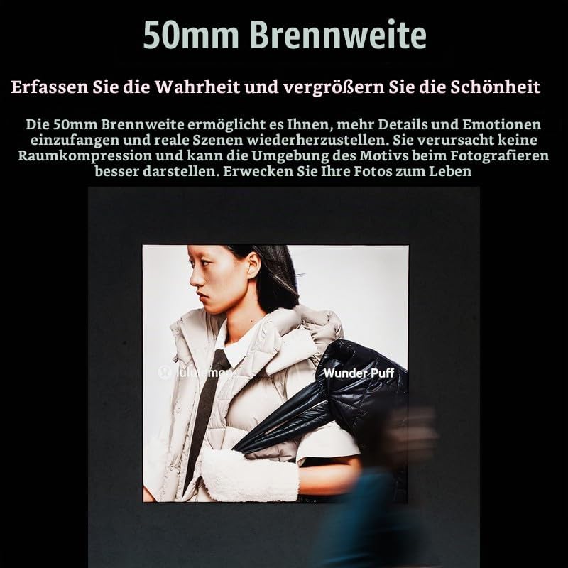 7artisans AF 50mm F1.8 FE STM-Objektiv für spiegellose E-Kameras A6000 A7 und NEX-Serie, Vollformat,