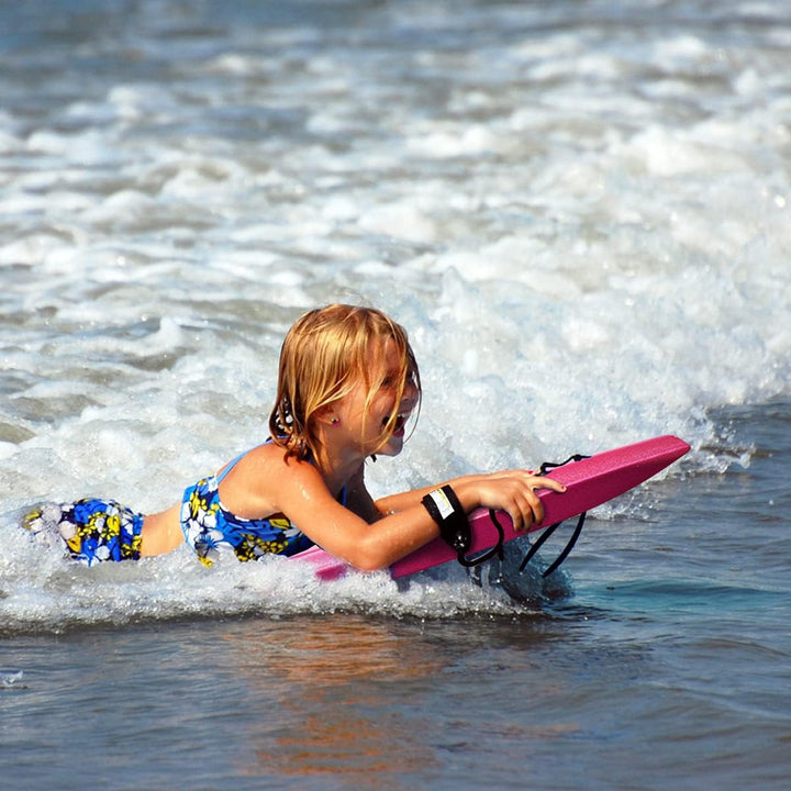 DREAMADE Bodyboard mit 90 cm Sicherheitsleine, bis zu 85kg belastbar, Surfbrett aus XPE &amp; HDPE &amp;EPS,