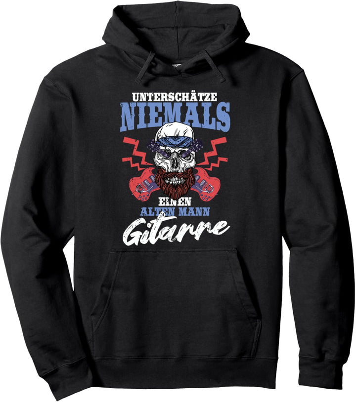 Alter Mann mit Gitarre, Lustiger Spruch, Gitarren Spieler Pullover Hoodie