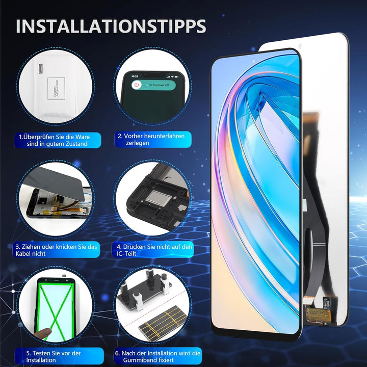 RongZy Display für Huawei Honor X8a 2023 CRT-LX1 LCD Bildschirmersatz Digitizer Touchscreen Montiert