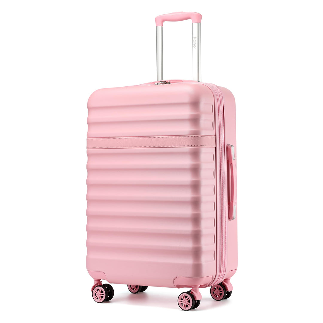 KONO Koffer Trolley Mittelgross Koffer Reisekoffer von ABS+PC Hartschalenkoffer mit 4 Rollen TSA Sch