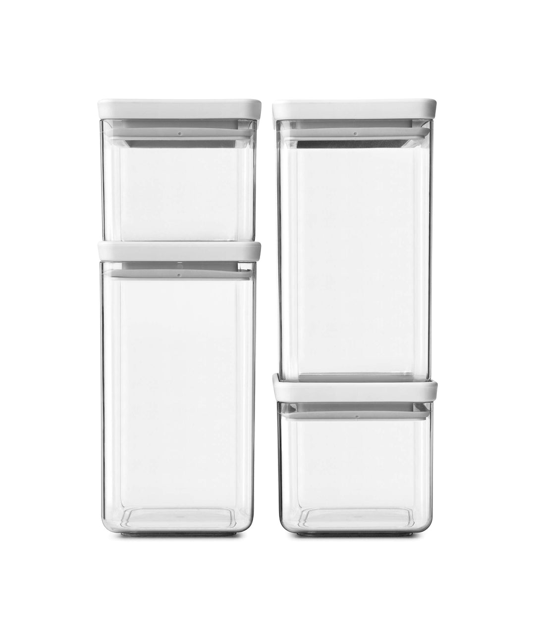 Brabantia 122569 Vorratsdose, Light Grau, 0, 7 l + 1, 6 l 4er-Set Light Grey, 4er-Set Light Grey