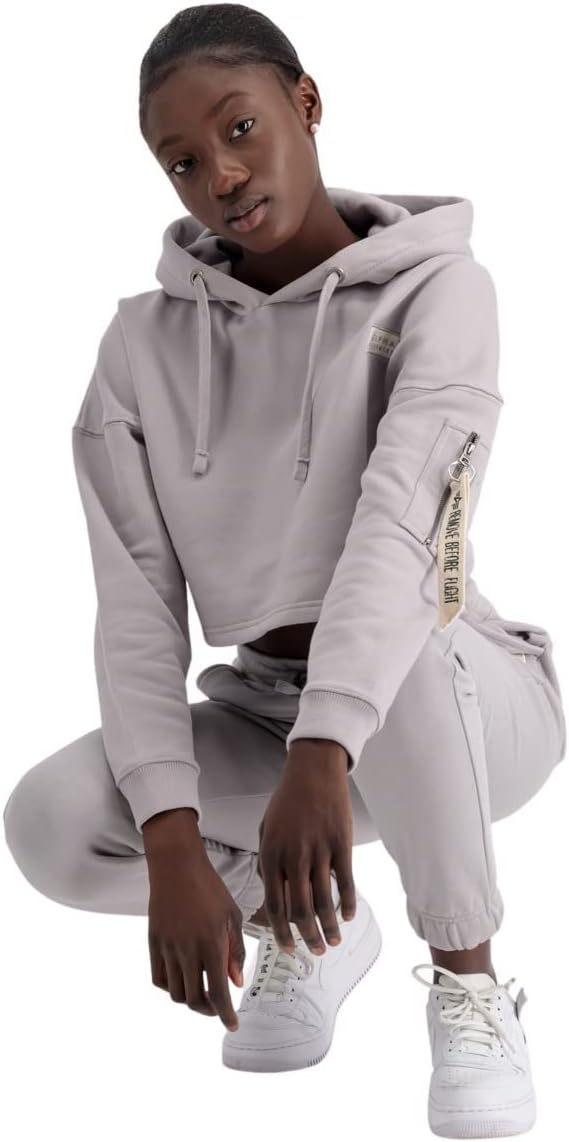 ALPHA INDUSTRIES Damen Organics Cropped Os Hoody Wmn Kapuzensweat für Damen Kapuzenpullover (1er Pac