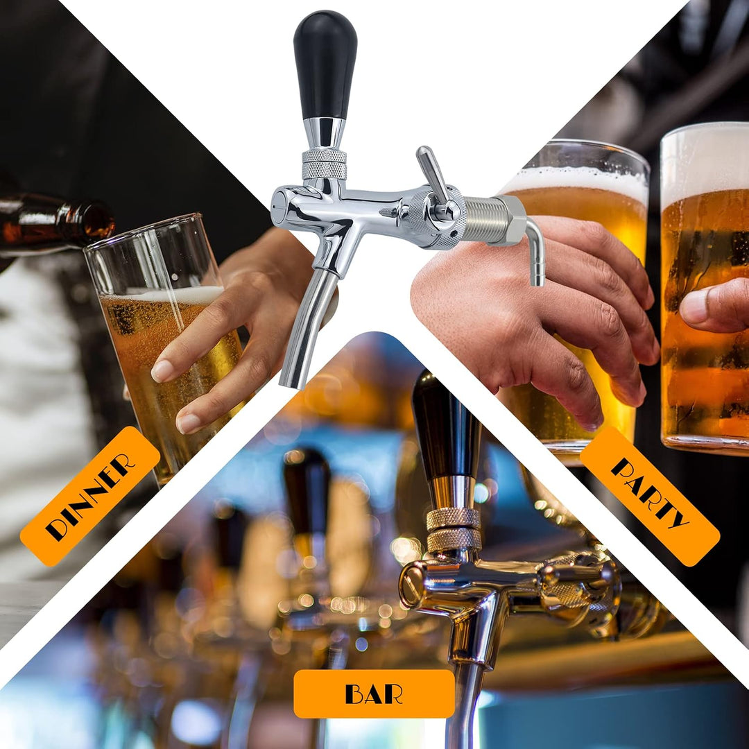 Aiyomi G5/8 Verstellbarer Bierhahn Einstellbare Bierzapfhahn Chrome Bier Zapfhahn für Hause Bier Bar
