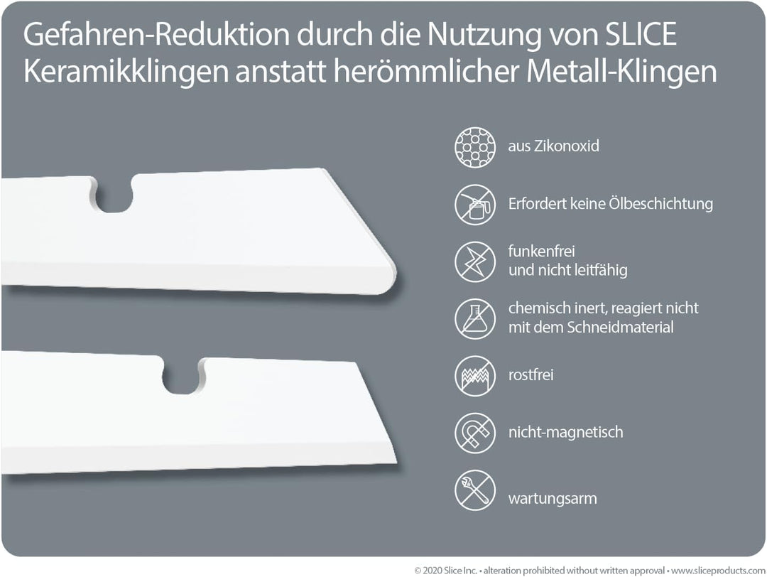 SLICE 10560 | sicheres Cuttermesser | Keramikklinge | Finger-freundlich | Profi Sicherheitsmesser |