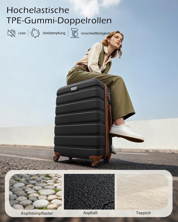 COOLIFE Koffer Gross 77cm XL, PC+ABS, Rollkoffer mit 360° Spinner Räder | TSA Zahlenschloss, Leicht