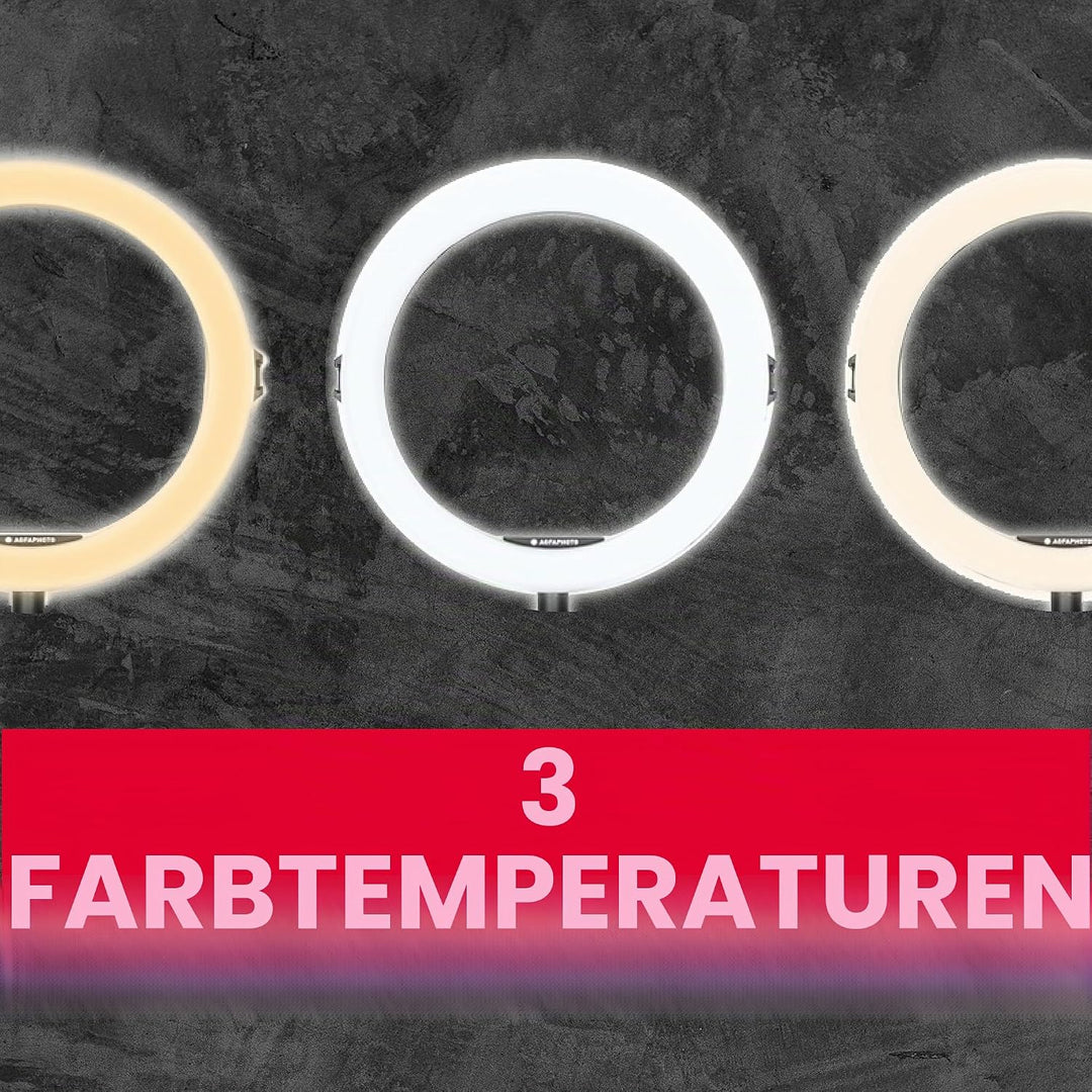 AgfaPhoto Ringlicht Realiview ARL11-11-Zoll-LED Ring Licht mit Stativ - Das perfekte Ring Light für