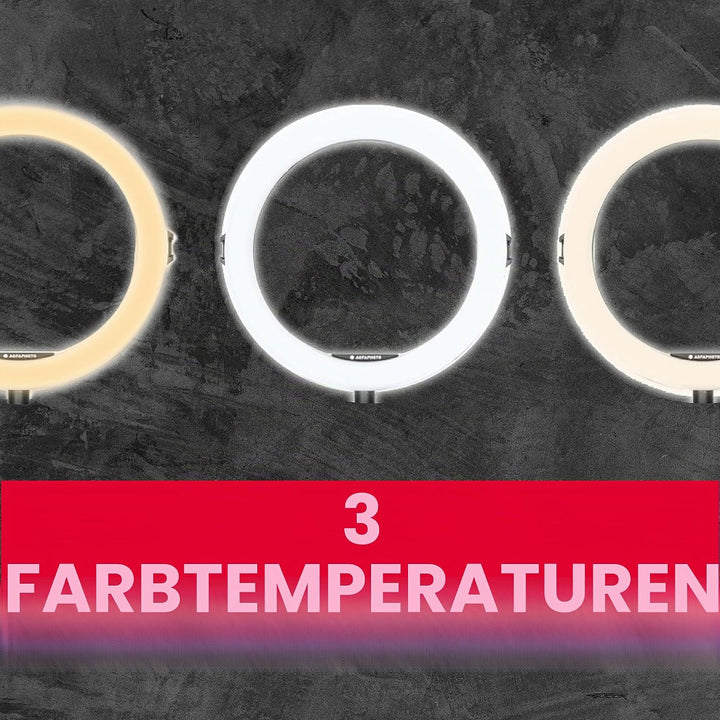 AgfaPhoto Ringlicht Realiview ARL11-11-Zoll-LED Ring Licht mit Stativ - Das perfekte Ring Light für