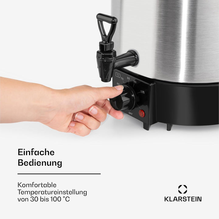 Klarstein Biggie Eco Einkochautomat & Getränkespender, 1000W, 30-100 °C, 9 Liter Nutzvolumen, Zapfha