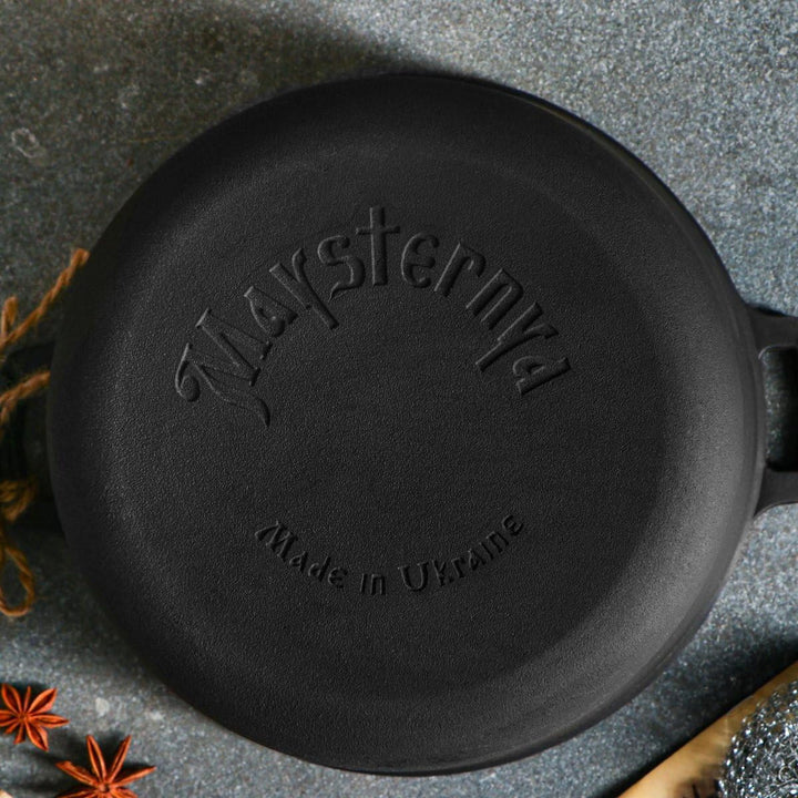 MAYSTERNYA Gusseisen Dutch Oven - Outdoor cooking - BBQ Bratpfanne Gusseisen - Schwarz (5 Liter), 5