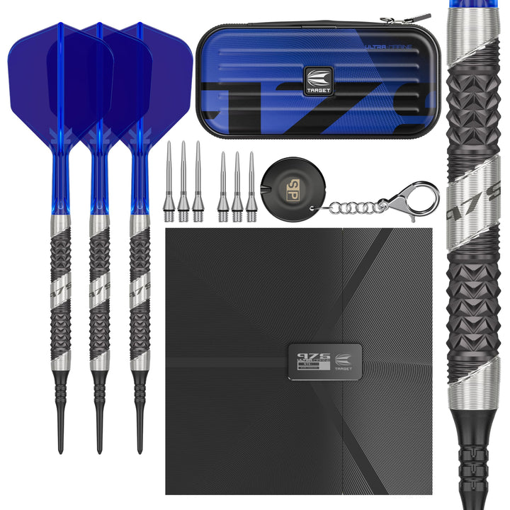 Target Darts 975 Ultra Marine 97.5% Wolfram Soft Tip Dart Satz with K-Flex 18G, 18G