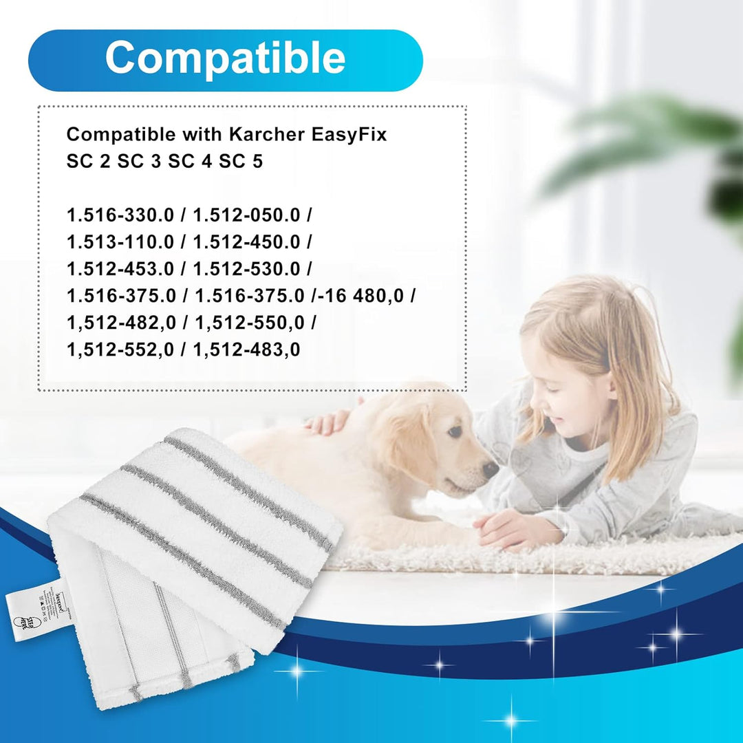 KEEPOW Bodentücher 8 PCS für Kärcher Dampfreiniger EasyFix SC 1 SC 2 SC 3 | Kompatibel mit Kärcher D