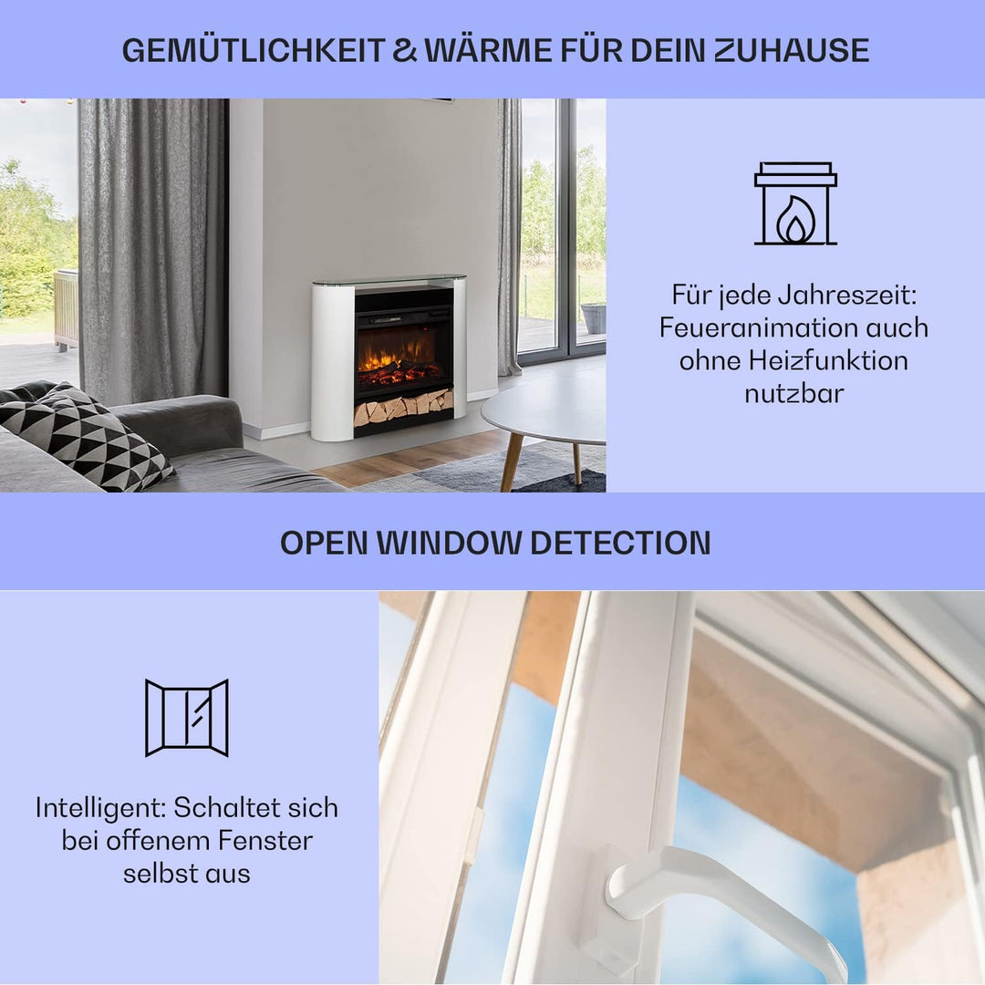 Klarstein Elektrokamin, Elektro Heizungen für Wohnzimmer & Innenräume, Elektrischer Kamin mit LED Fl