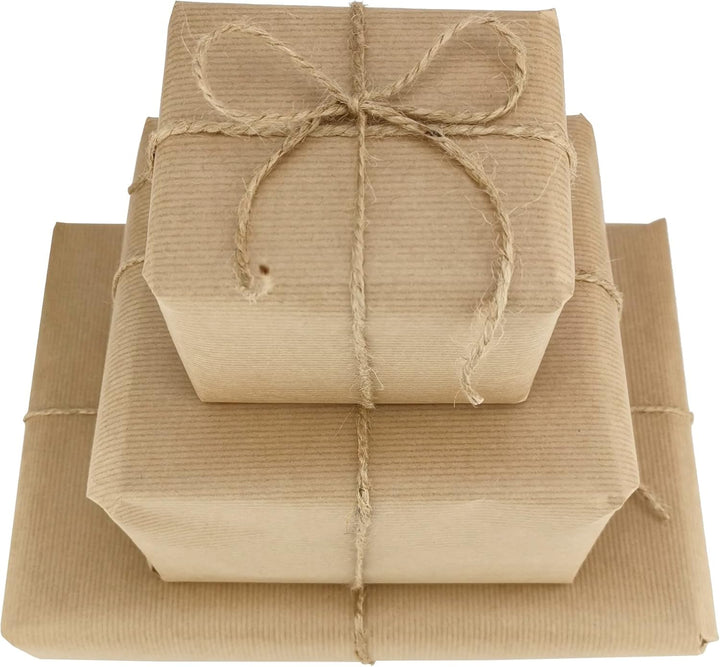 D.RECT 10m Jute-Schnur - 12 Stück | Natur Braun Jute-Kordel | Packschnur Geschenk-Band Bastelschnur