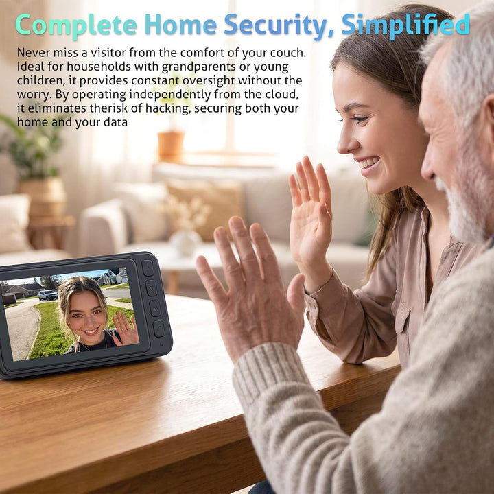 Wireless Video Türklingel mit 4,5" IPS Display & Kamera - 120° Weitwinkel, 2-Wege Audio, Infrarot Na