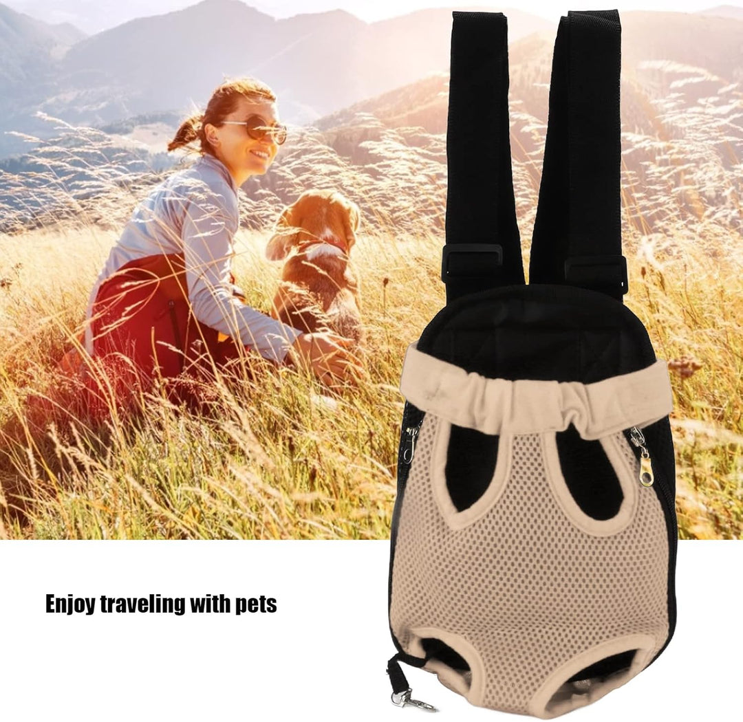 Haustier-Frontträger-, Haustier-Brustrucksack aus Nylon für Reisen, Fahrrad, Wandern, Motorrad (L) L