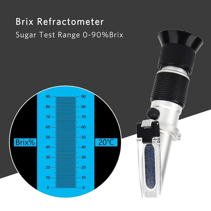 Frostschutz Refraktometer, 0-90% Brix Meter Refraktometer Tragbares Handrefraktometer zur Messung de