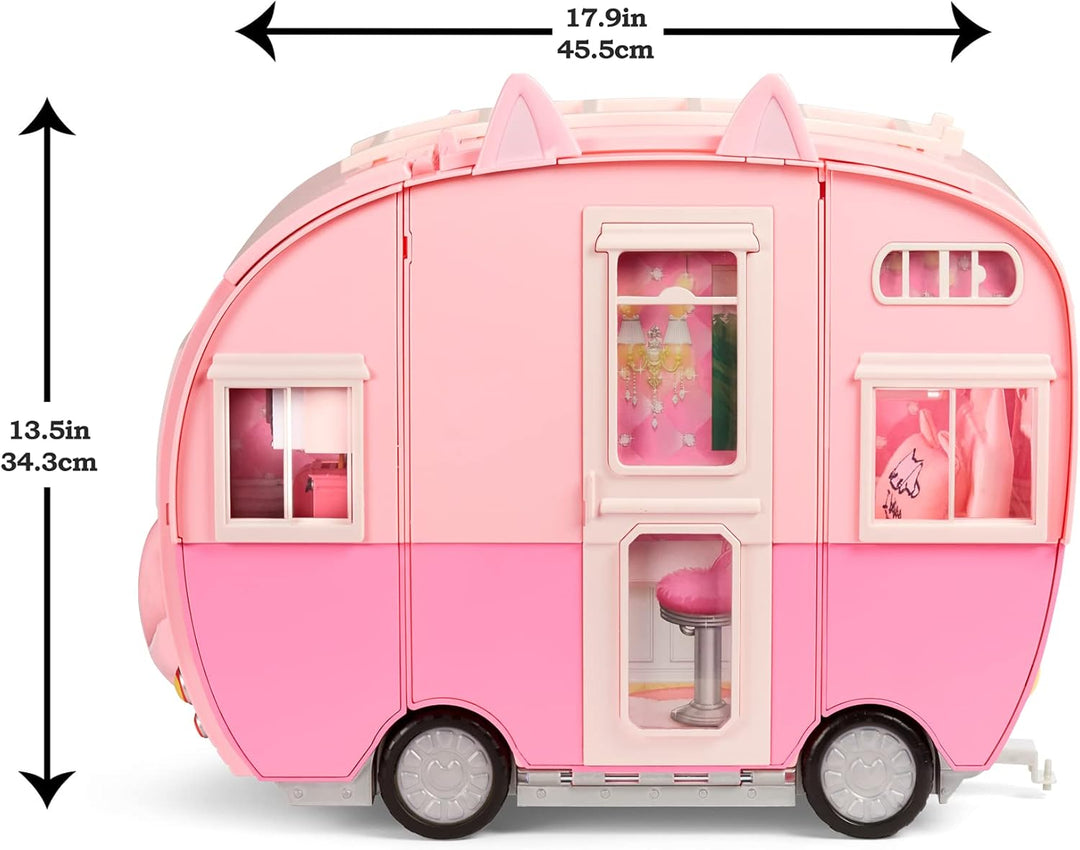 Na Na Na Surprise Kitty-Cat Camper - Pinkes Wohnmobil mit Katzenohren und -schwanz - 7 Spielbereiche