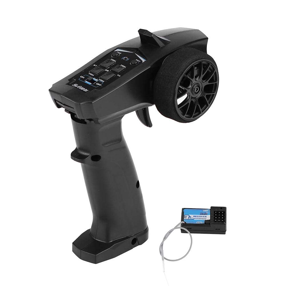 Dilwe RC Sender, 2.4GHZ 3-Kanal-Funkfernsteuerungssender und -empfänger für RC Auto und Boot (91803G