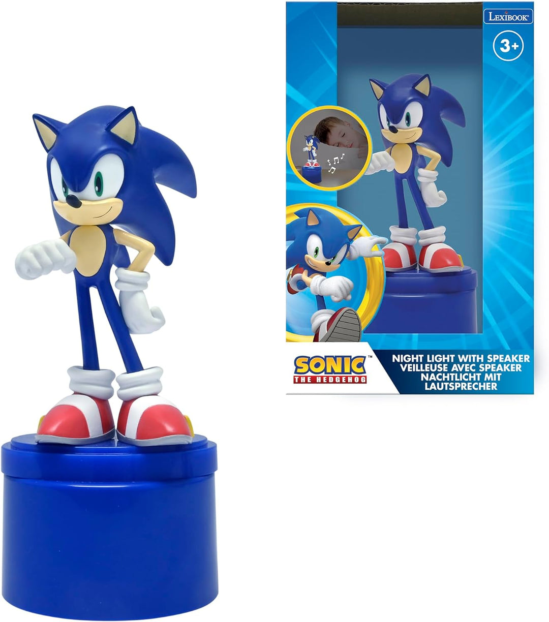 Lexibook, SEGA Sonic The Hedgehog, Nachtlicht mit Lautsprecher, Weiches Licht, Batteriebetrieben, Bl