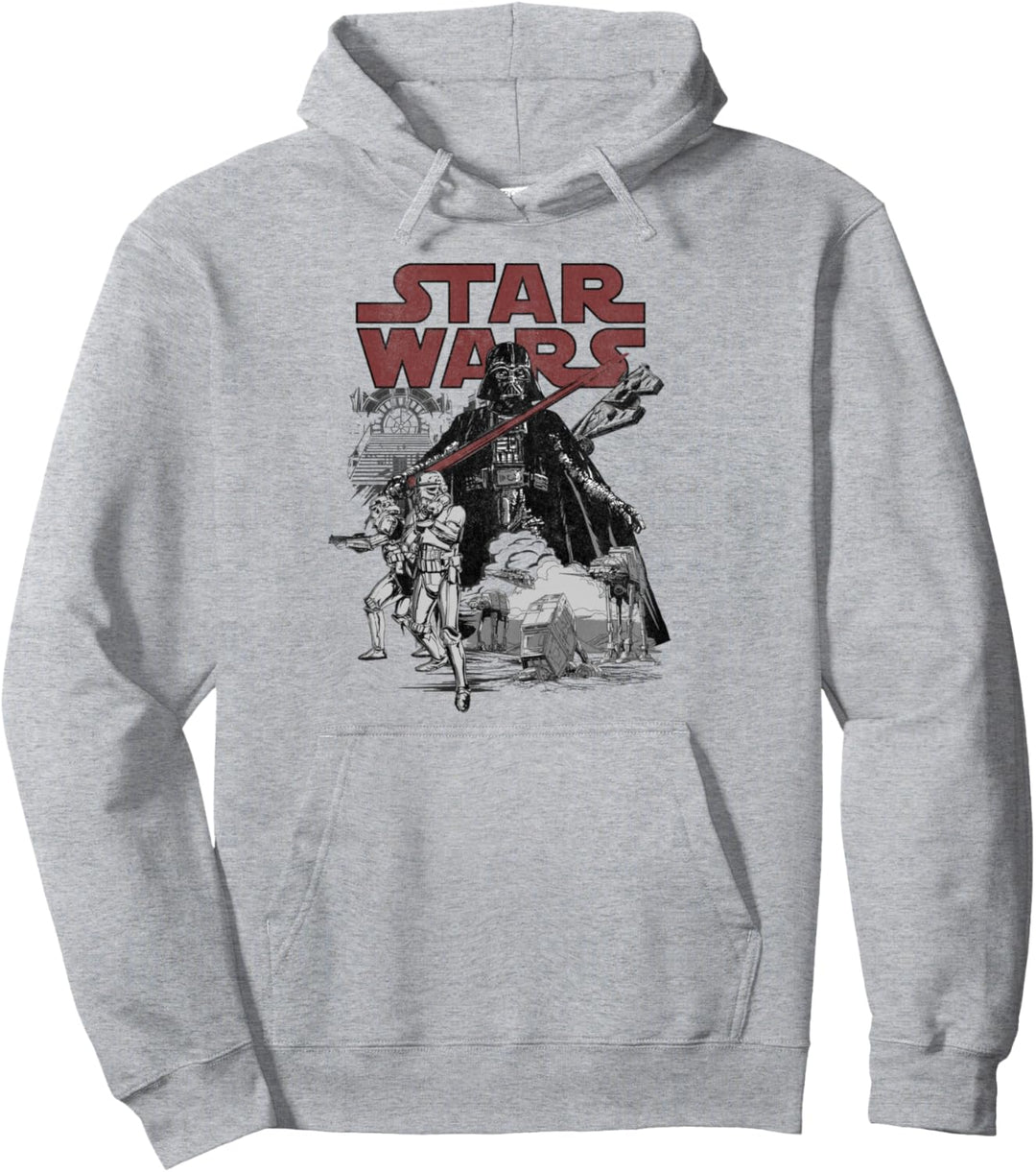 Star Wars Darth Vader Sketched Portrait Logo Pullover Hoodie