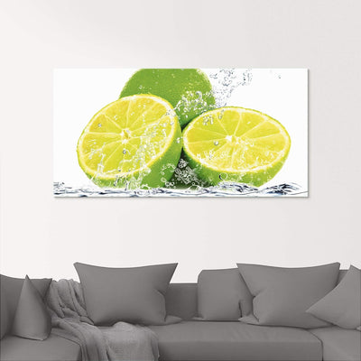 ARTland Glasbilder Wandbild Glas Bild einteilig 60x45 cm Querformat Früchte im Wasser Obst Cocktails