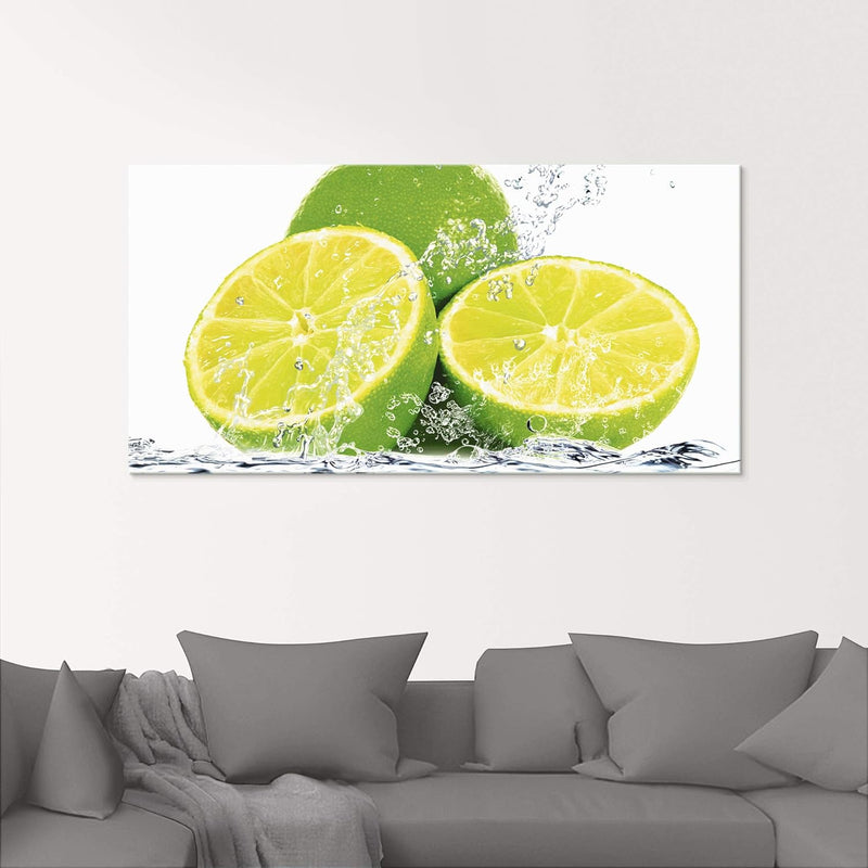 ARTland Glasbilder Wandbild Glas Bild einteilig 60x45 cm Querformat Früchte im Wasser Obst Cocktails